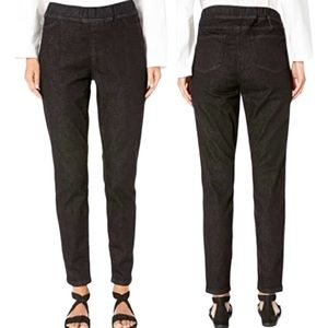 EILEEN FISHER Organic Cotton Jeggings Denim Jeans Pull On Size S Black Casual